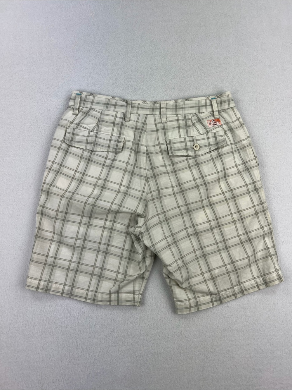 Tommy Bahama Mens Relax Beige Plaid Beach Shorts 9” Inseam Size 30 Vacation